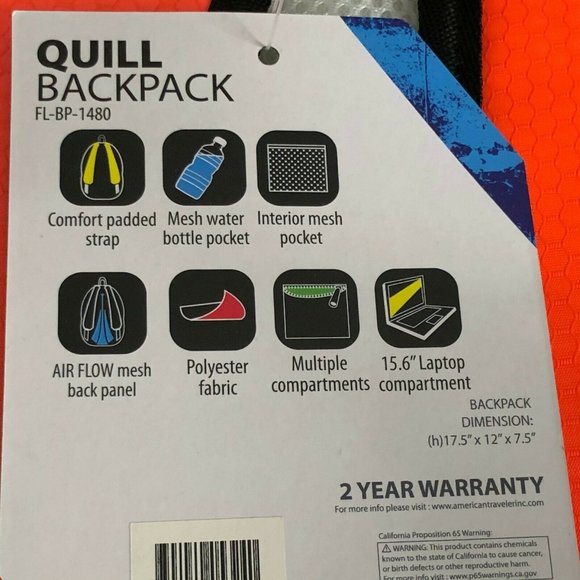 FILA Filatech Quill Backpack Daypack NWT - Picture 5 of 7